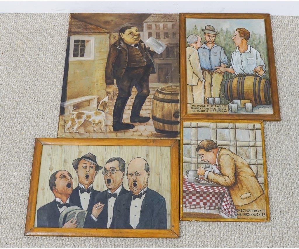 Appraisal: Four colorful J Otto Neuroth Germany PA - oil on