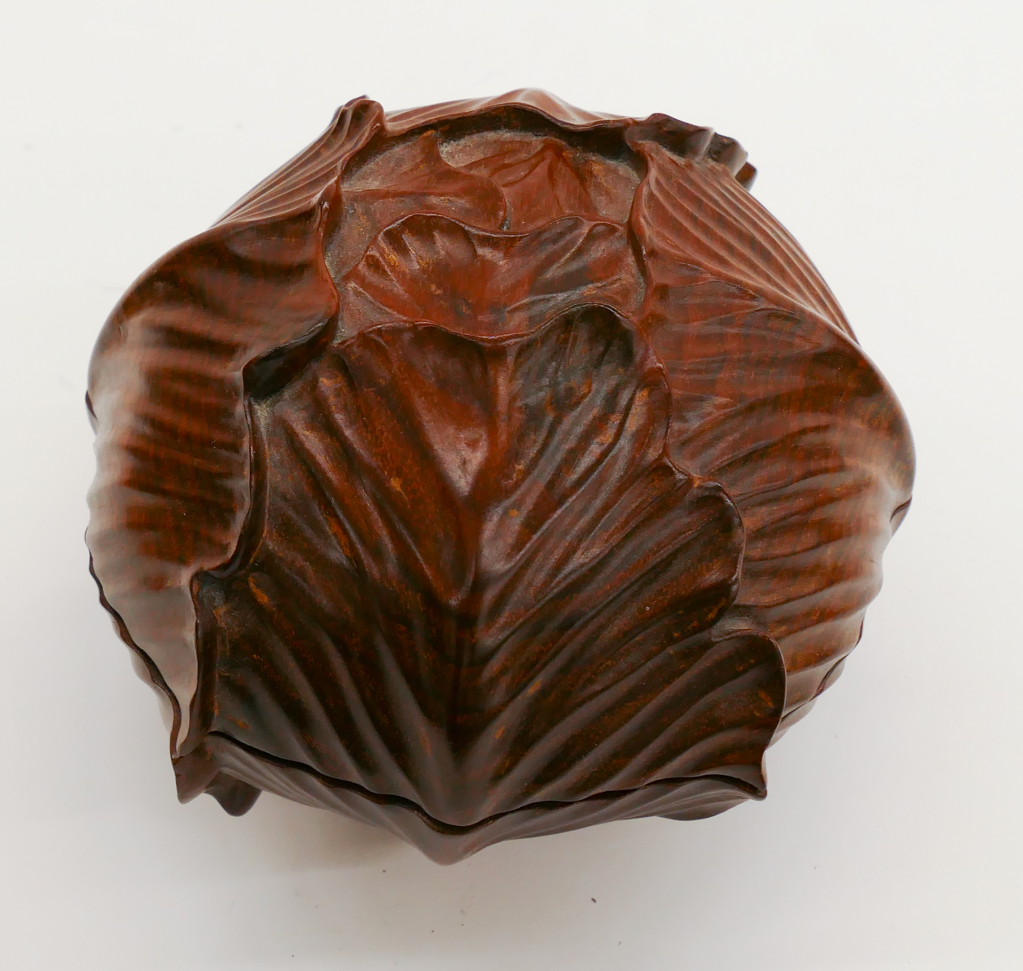 Appraisal: Fine Chinese Rosewood Figural Cabbage Box- ''