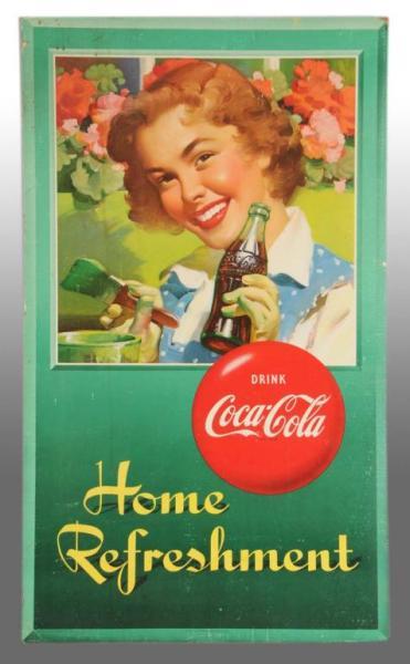 Appraisal: Cardboard Coca-Cola Vertical Poster Description Some general overall medium to