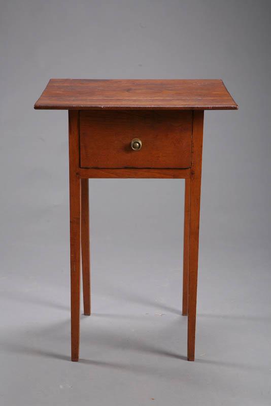 Appraisal: HEPPLEWHITE ONE-DRAWER STAND American mid th century walnut and pine