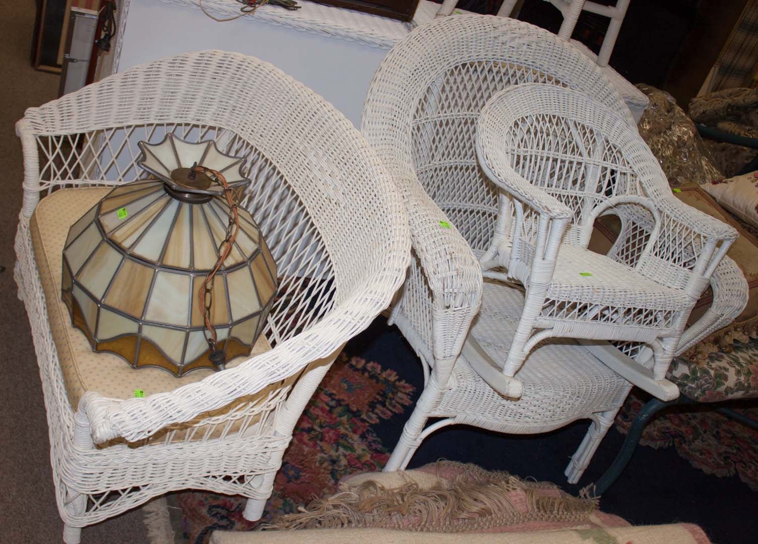 Appraisal: Three wicker chairs