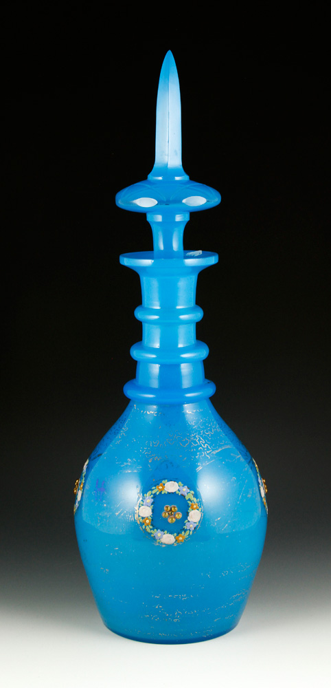 Appraisal: - Bohemian Glass Decanter Bohemian glass decanter blown and cut