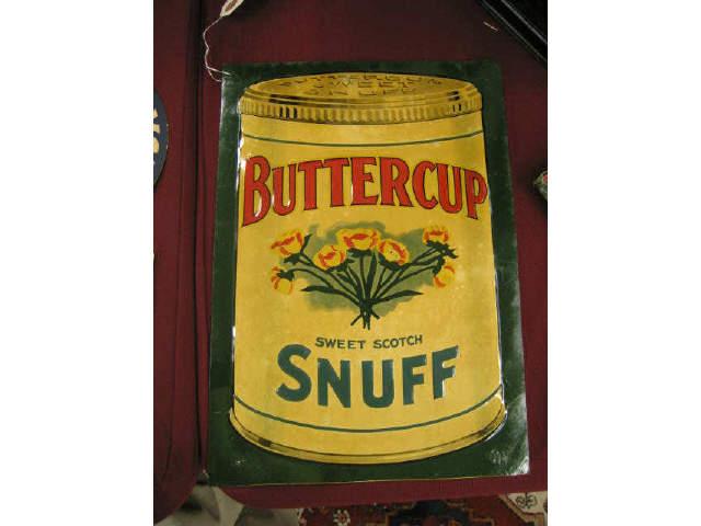 Appraisal: Tin Advertising Sign Buttercup Snuff