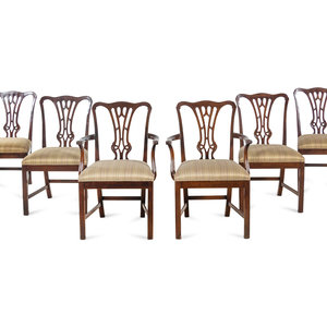 Appraisal: A Set of Six George III Style Mahogany Dining Chairs