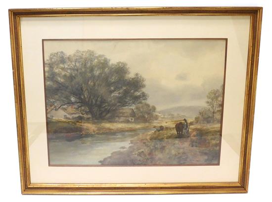 Appraisal: Frank F English American - watercolor on paper summer landscape