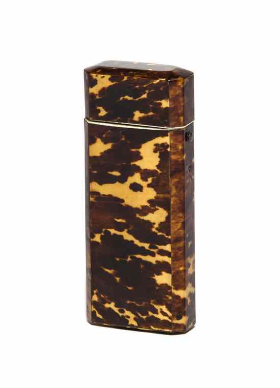 Appraisal: An English Tortoise Shell Spectacle Case of rectangular form with