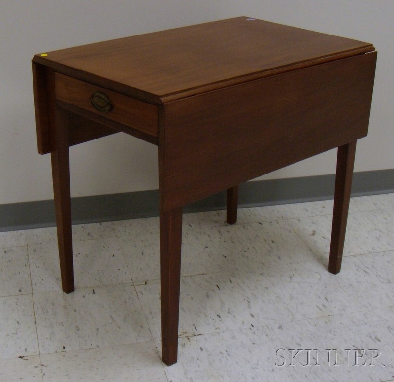 Appraisal: Federal Cherry Drop-leaf Pembroke Table with Drawer ht lg wd