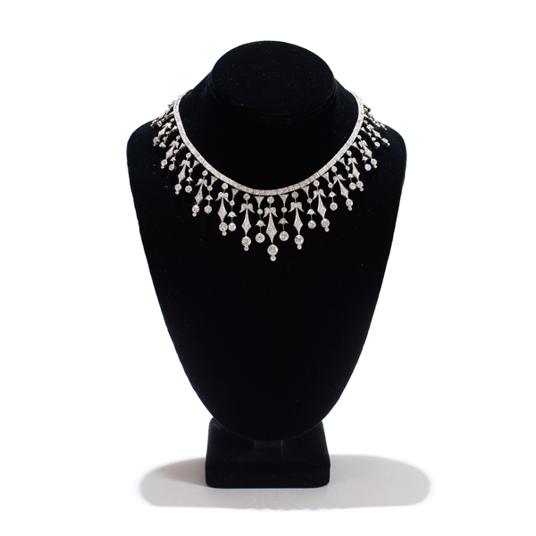 Appraisal: Platinum and diamond necklace in length containing one hundred one