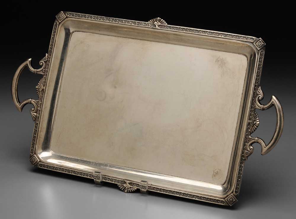 Appraisal: German Silver Tray Germany late th early th century rectangular