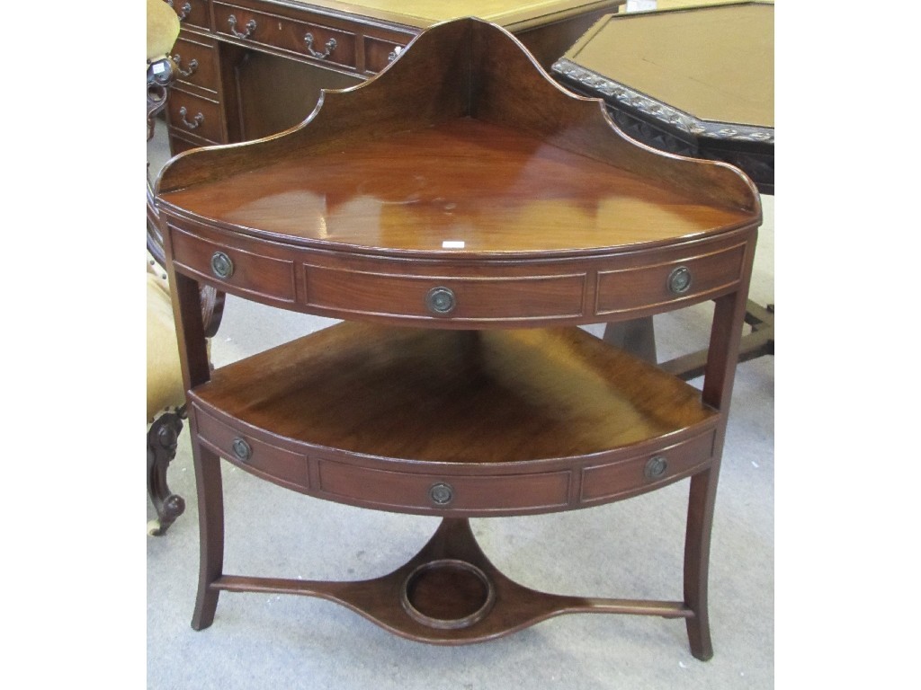 Appraisal: Reproduction mahogany corner washstand