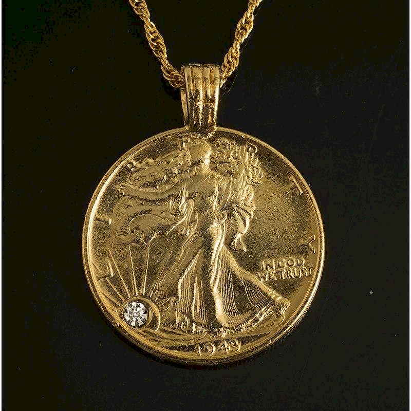 Appraisal: k Replica Gold Coin gm k gold replica coin on