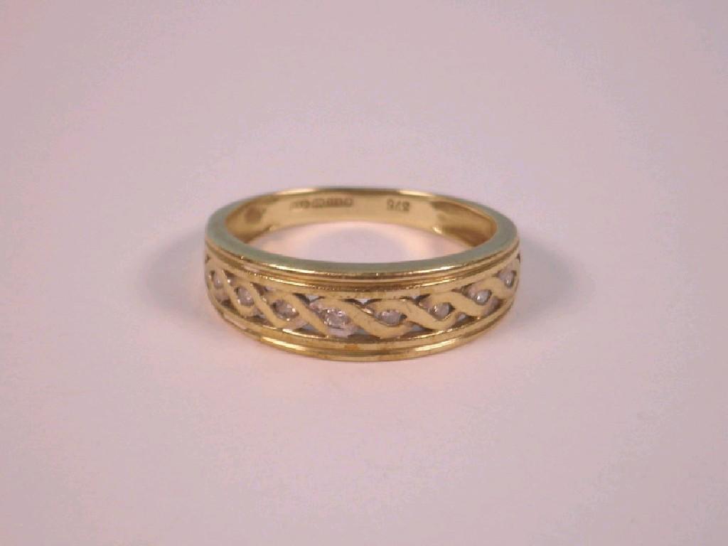 Appraisal: A ct gold tiny diamond set band ring g