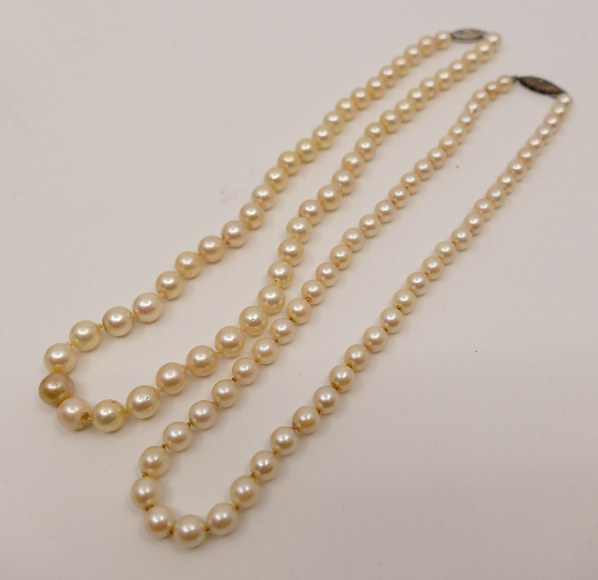 Appraisal: pc Vintage Real Pearl '' Necklaces