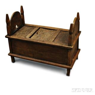 Appraisal: Small Oak Storage Chest th century ht wd dp in