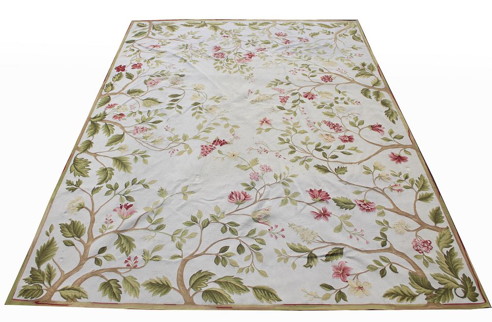 Appraisal: Large Room-Sized Handmade Floral Rug Large Handmade Floral Rug From