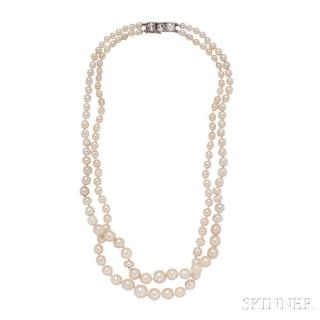 Appraisal: Antique Natural Pearl Necklace composed of pearls graduating in size