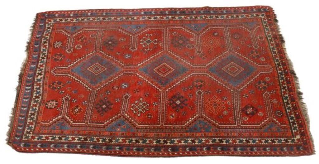 Appraisal: Hand-tied Persian Shiraz Khamseh rug approx ' l ' w