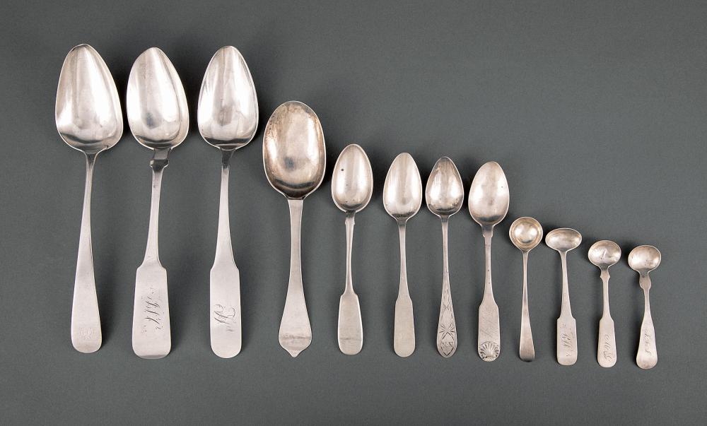 Appraisal: Group of American Coin Silver Spoons th and th c