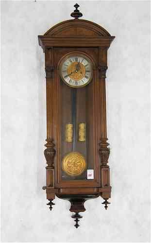 Appraisal: TWO-WEIGHT REGULATOR WALL CLOCK Gebr Junghans Uhrenfabrik Black Forest Germany