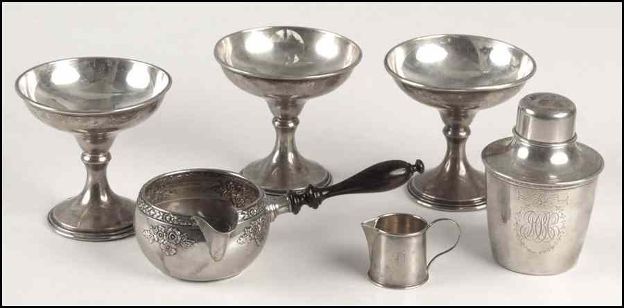 Appraisal: GROUP OF STERLING SILVER TABLE ARTICLES Comprised of three champagne