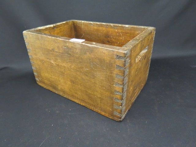 Appraisal: Wooden Box and Wooden Firkinstyle bucket