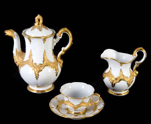 Appraisal: A Meissen porcelain tea service comprising six teacups and six