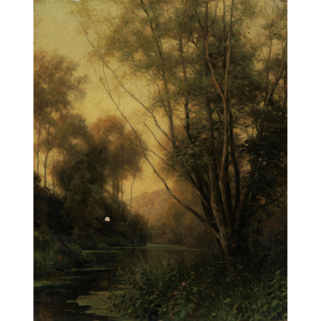 Appraisal: Louis Aston Knight American - Sunset Beaumont-Le-Roger France Signed Aston