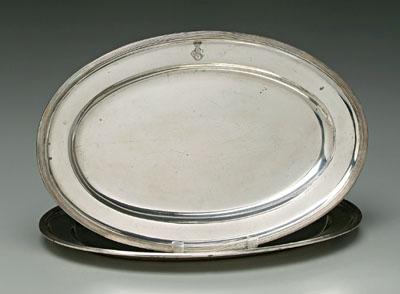 Appraisal: Pair Austro-Hungarian silver trays oval with reeded borders marks for