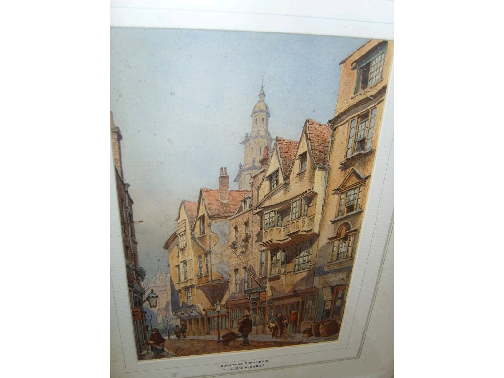 Appraisal: A th century watercolour of a busy street scene signed