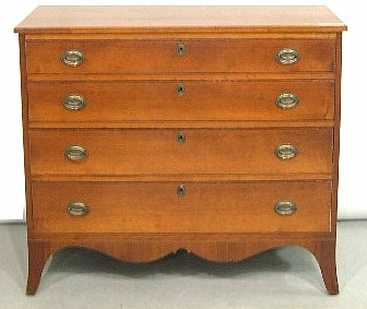 Appraisal: American Federal chest c cherry and pine some alternate stringing