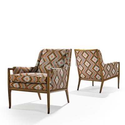 Appraisal: T H ROBSJOHN GIBBINGS WIDDICOMB Pair of club chairs Grand