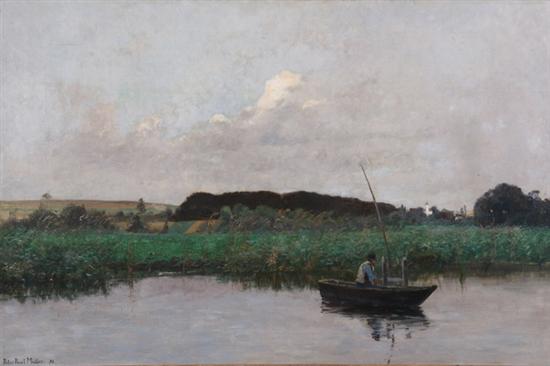 Appraisal: PETER PAUL M LLER German - VIEW FROM THE LAKE