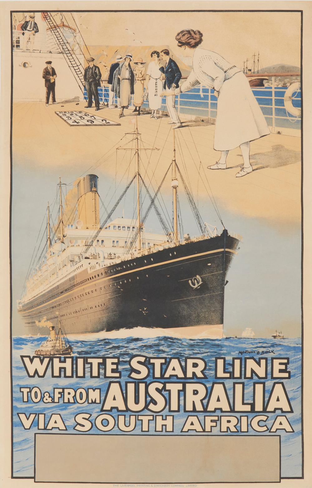 Appraisal: White Star Line To From Australia Via South Africa Color