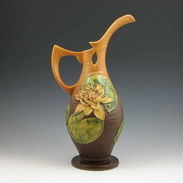 Appraisal: Roseville Water Lily ewer in brown Marked Roseville USA -