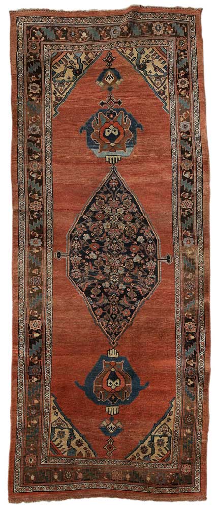 Appraisal: Bijar Gallery Carpet Persian th century central medallion with blue