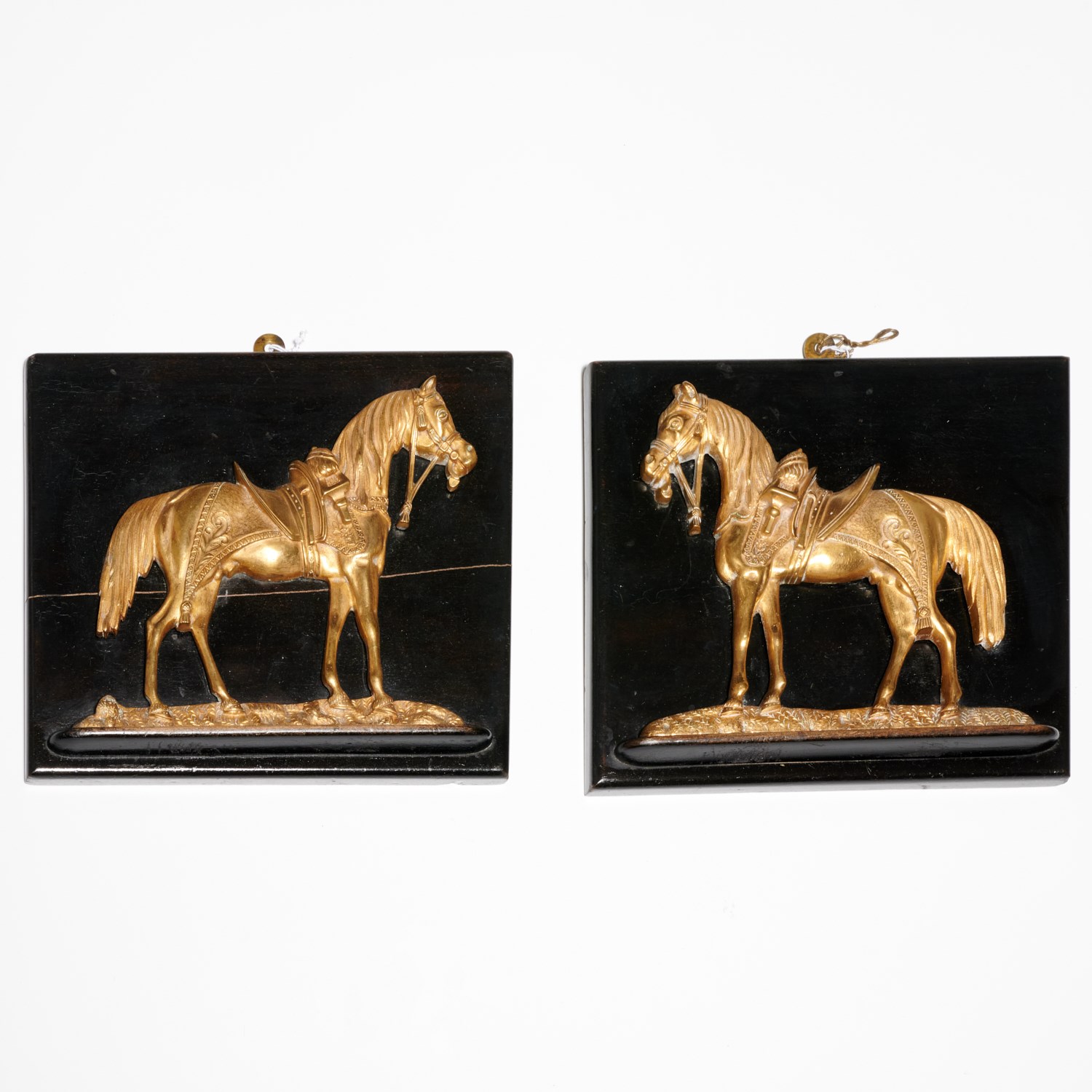 Appraisal: NICE PAIR DORE BRONZE EQUINE RELIEF PLAQUES th c poss