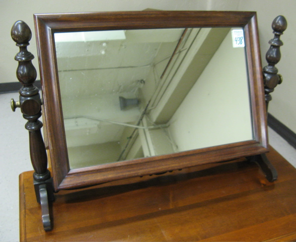 Appraisal: WALNUT DRESSING TABLE MIRROR American c 's the rectangular mirror