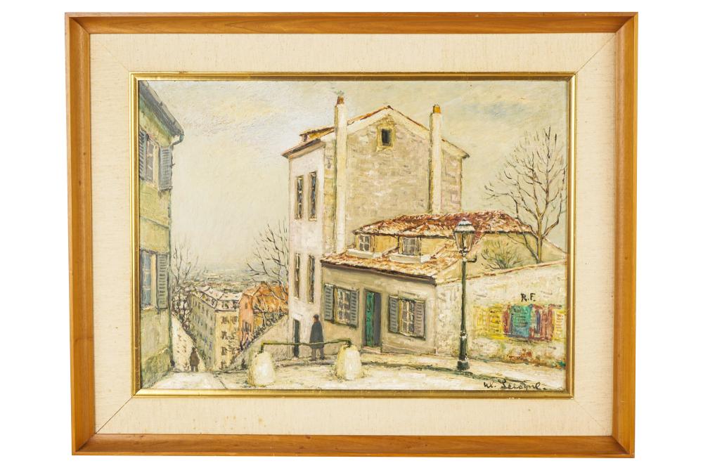 Appraisal: ALOIS LECOQUE - MONTMARTRE STREET SCENEoil on board signed lower