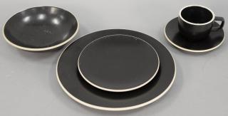 Appraisal: Vignelli Sasaki black dinner set along with Pfaltzgraff partial dinner