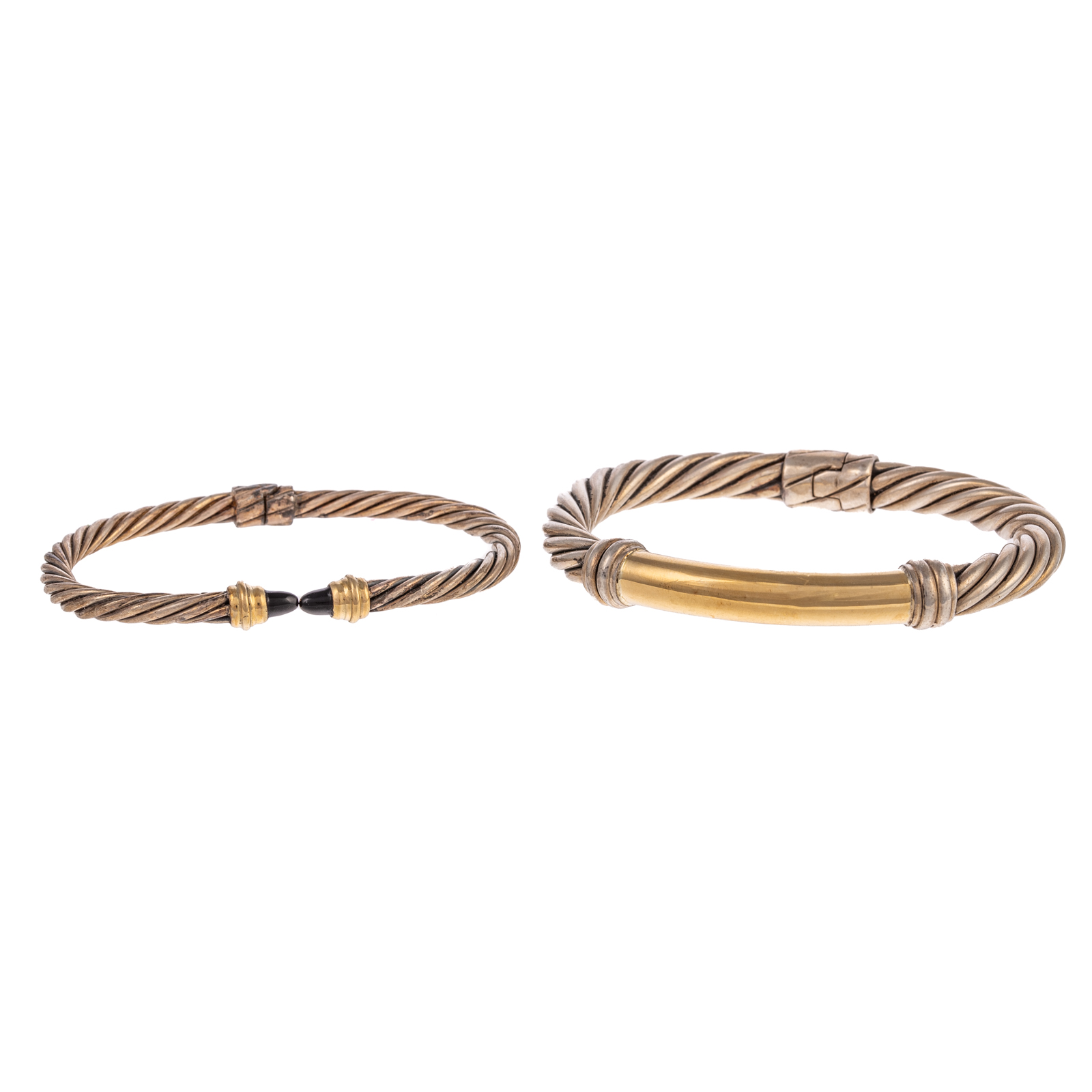 Appraisal: A PAIR OF TWISTED CABLE BRACELET IN STERLING K Sterling