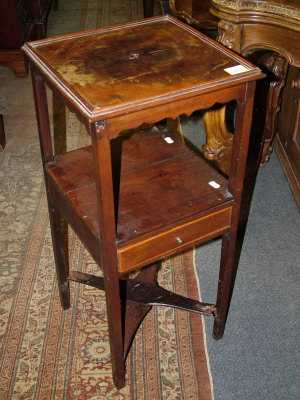 Appraisal: A George III mahogany toilet stand of square form with