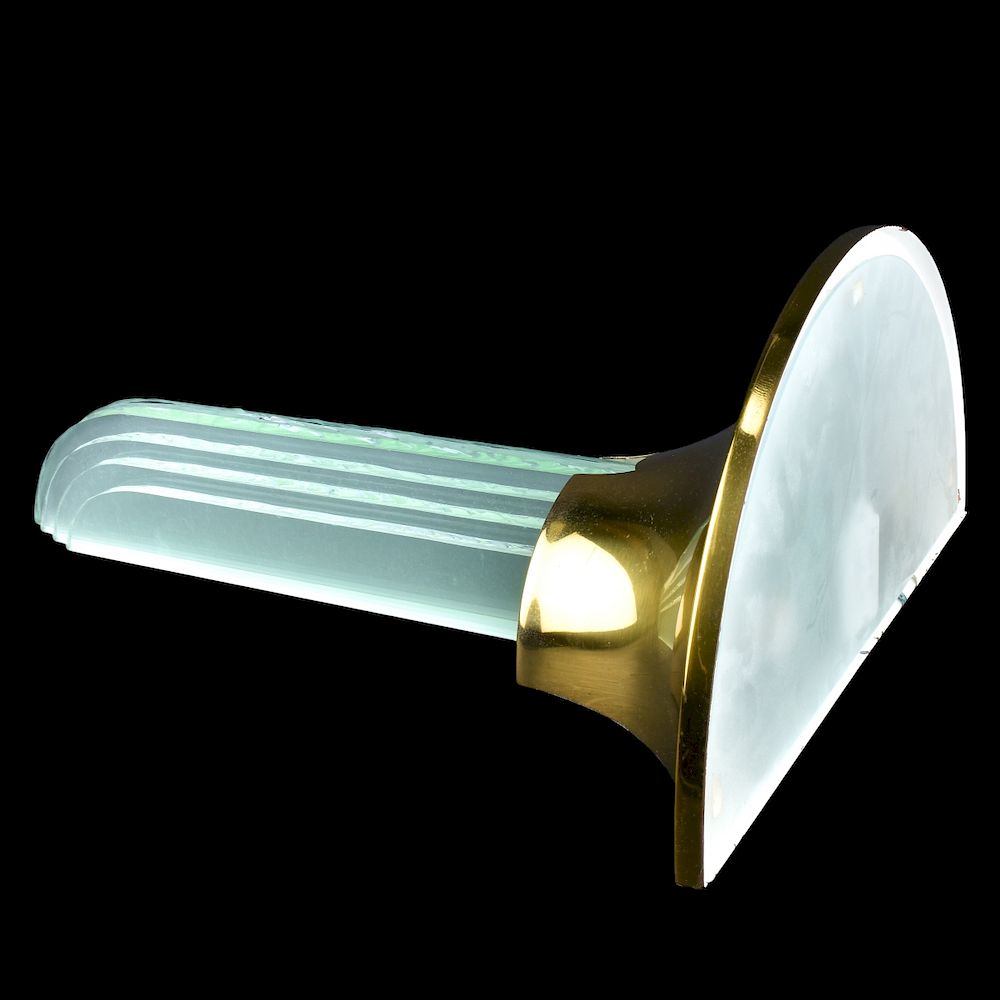 Appraisal: Karl Springer Purcell Brass Glass Sconce Circa s Karl Springer