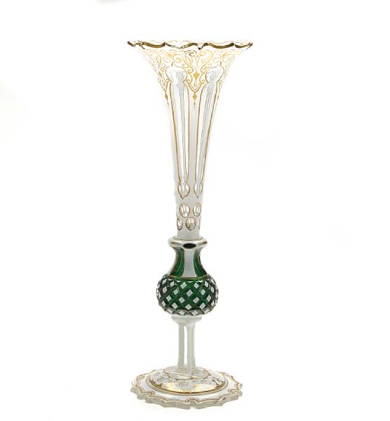 Appraisal: A Bohemian glass vase height in