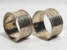 Appraisal: A pair of silver napkin rings hallmarked Birmingham