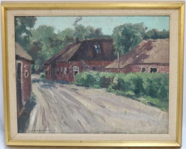 Appraisal: GEORGE ELMER BROWNE - MA CT OILPAINTING ON ARTISTS BOARD