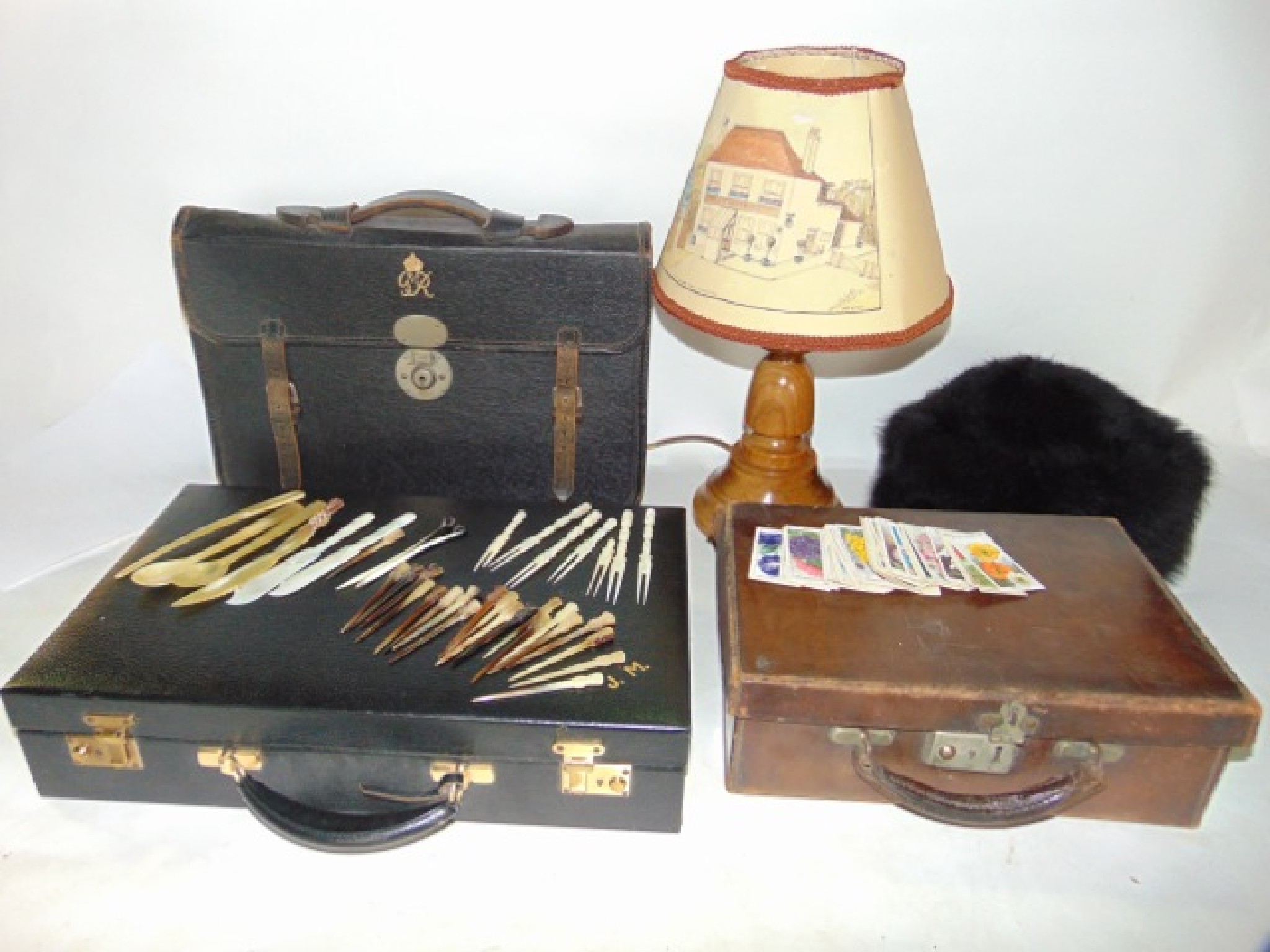 Appraisal: A miscellaneous collection to include suitcases including an Asprey of