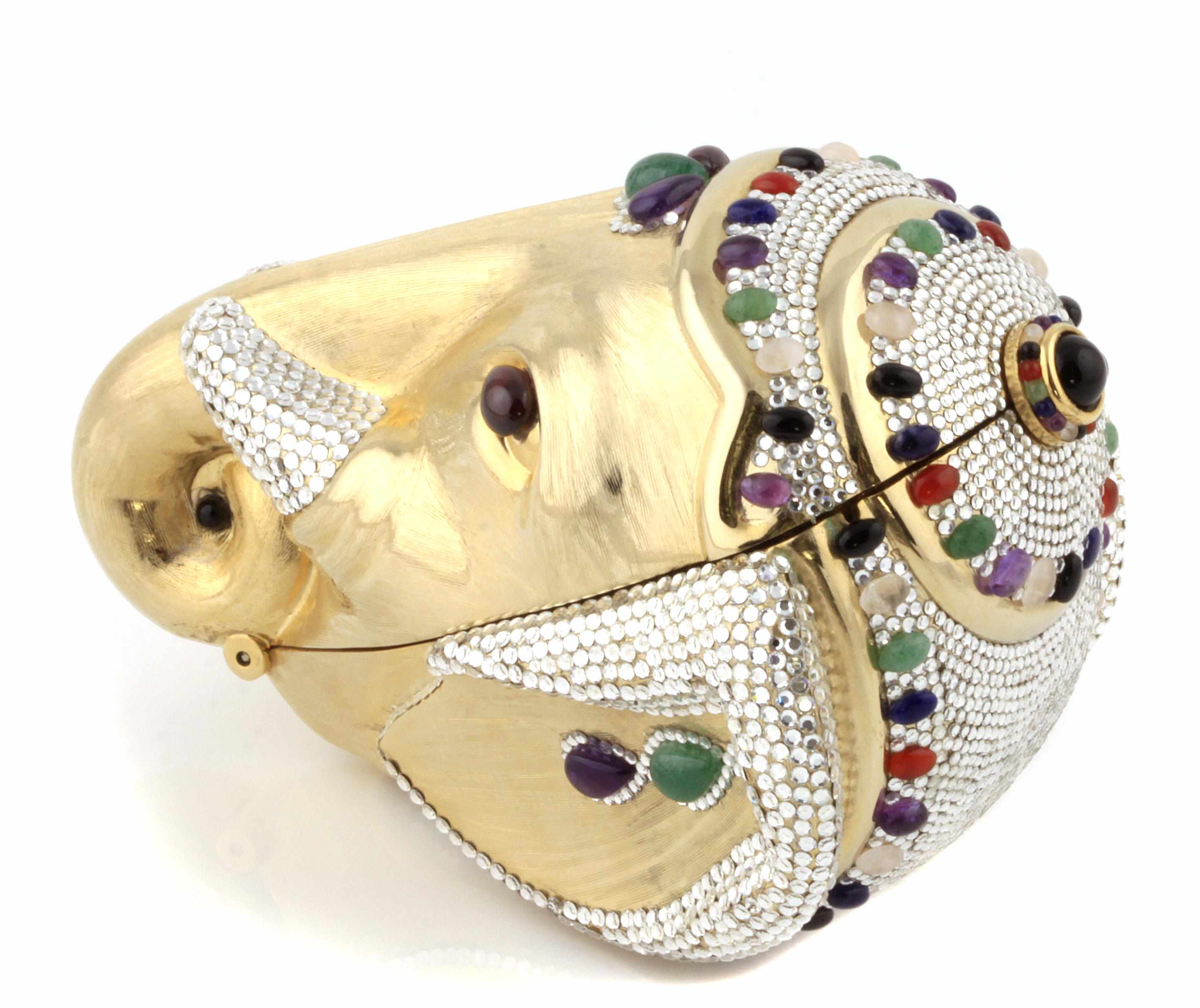 Appraisal: A silver crystal semi-precious stone and gold colored metal elephant