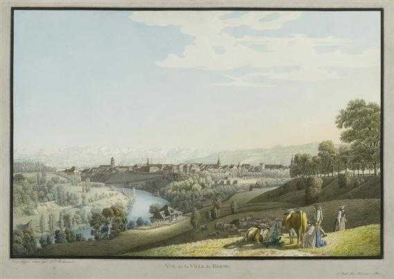 Appraisal: BERNE -Johann Jakob Biedermann - Vue de la Ville de