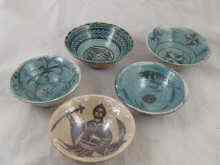 Appraisal: Islamic or Byzantine a group of four early ceramic bowls