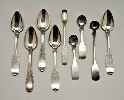 Appraisal: pieces coin silver flatware including two Christopher Wynn Baltimore Maryland